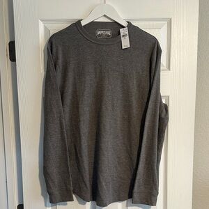 American Eagle Outfitters Men's Charcoal Long Sleeve Tee